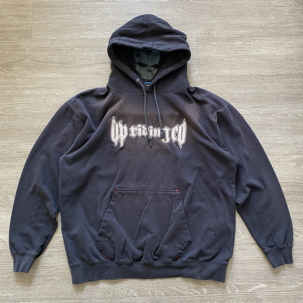 Vintage 90s OP Riding Co Sweatshirt Hoodie Men's XL Black Skateboard Grunge